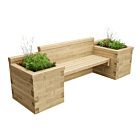 Long Planter Seat with Bookend Beds / 2.7 x 0.75 x 0.85m