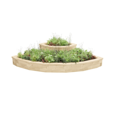 Cascading Curved Corner Raised Bed / 1.8 x 1.8 x 0.45m