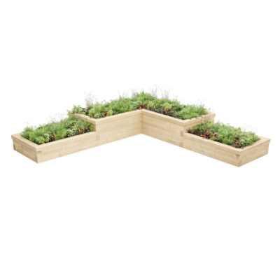 Multi Level L-Shaped Corner Raised Bed / 3.0 x 3.0 x 0.45m