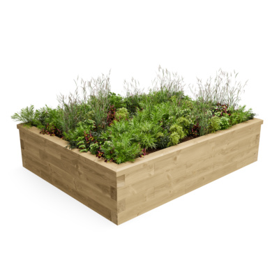 Raised Rectangular Bed / 1.875 x 1.5 x 0.45m