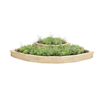 Cascading Curved Corner Raised Bed / 2.25 x 2.25 x 0.35m